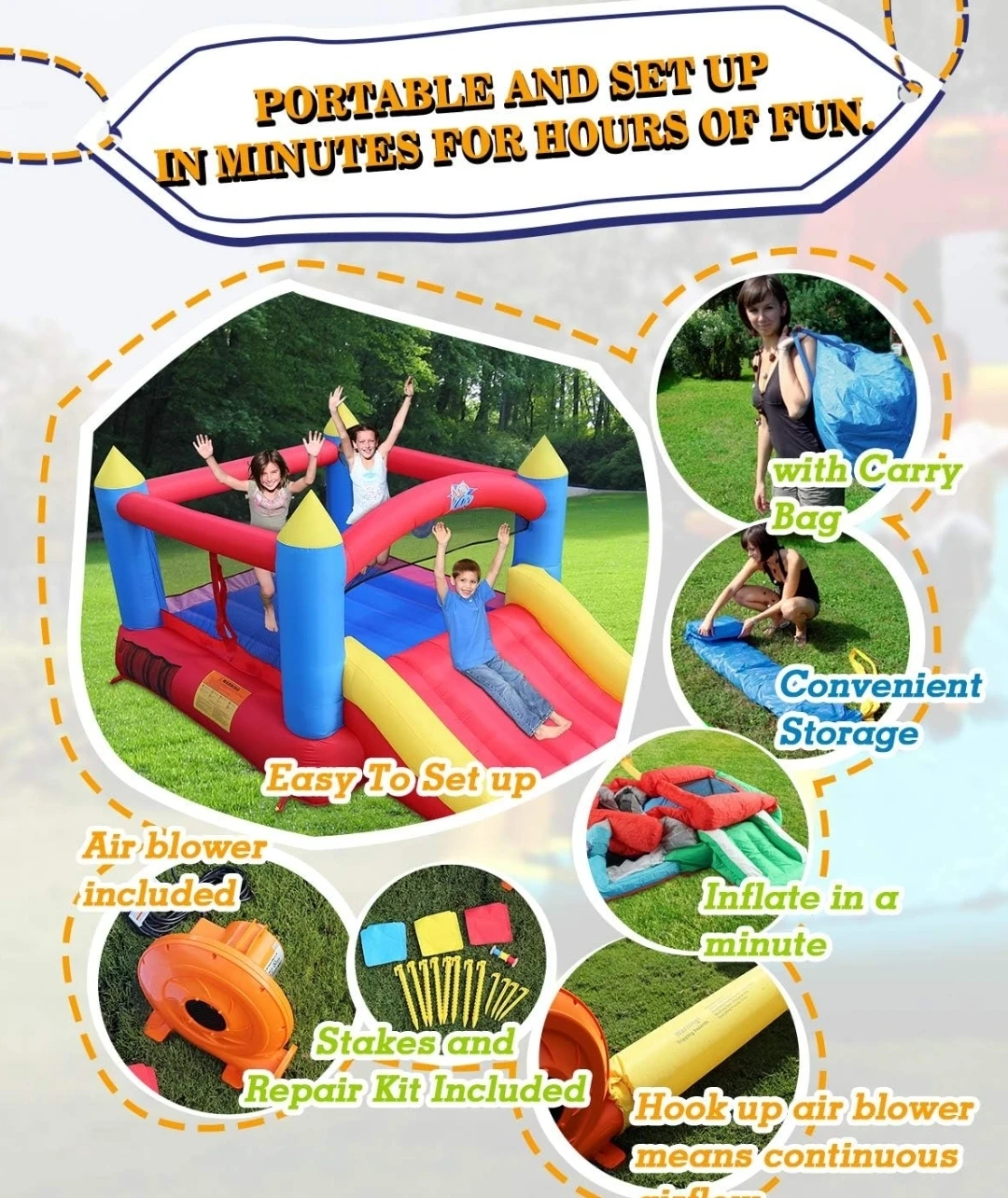 Action Air Bounce House with Slide - photo 5