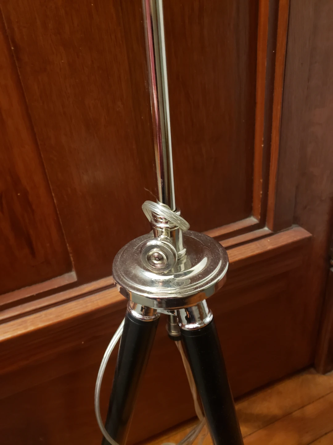 Tripod Floor Lamp with Black and Chrome Accents - photo 2