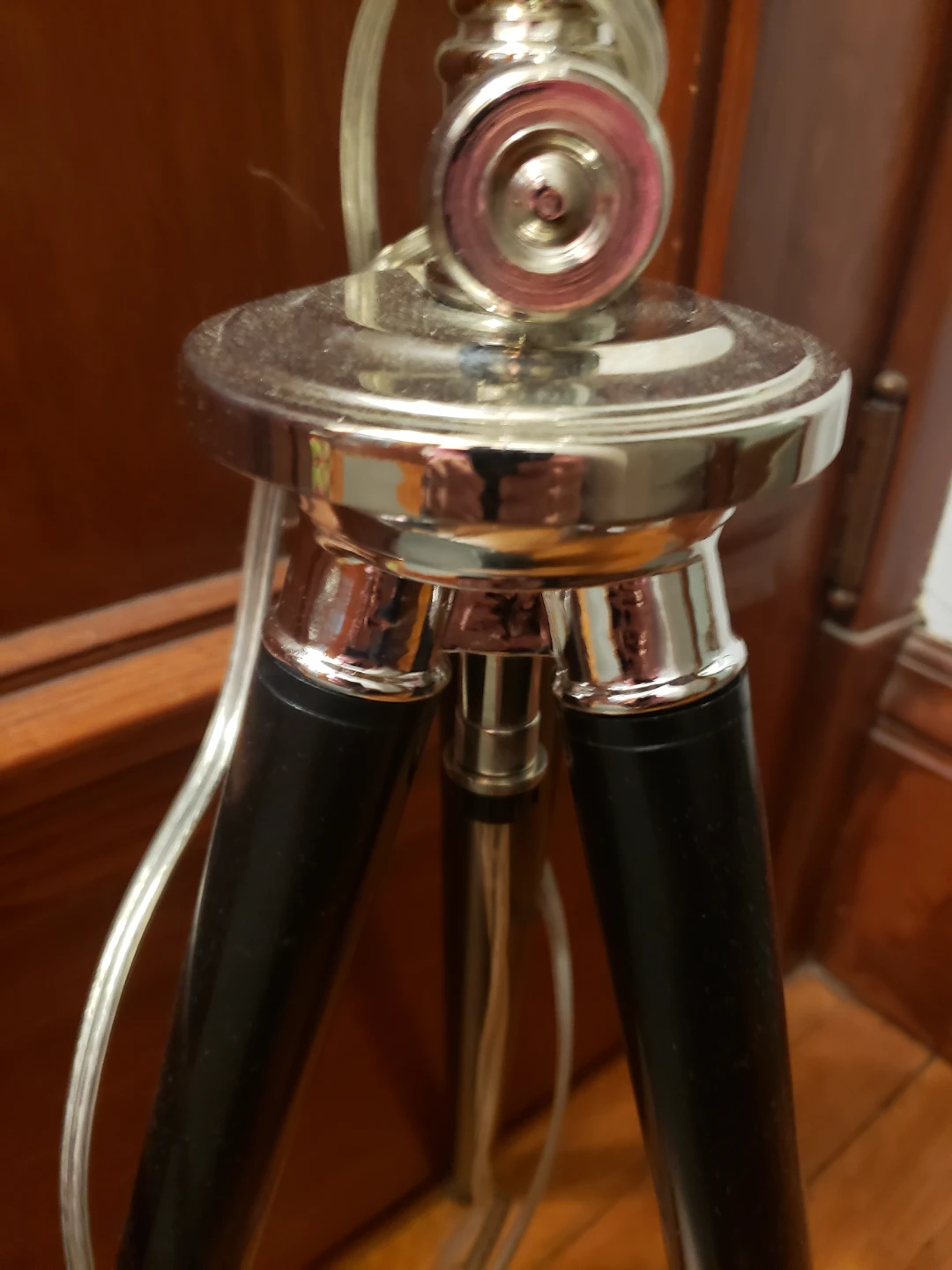 Tripod Floor Lamp with Black and Chrome Accents - photo 4