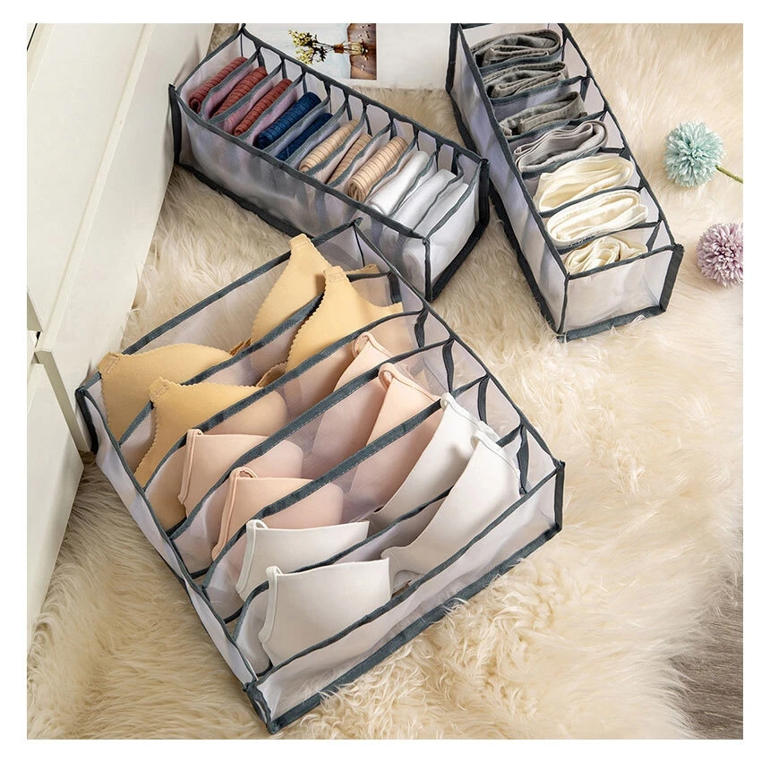 Set of 3 White Mesh Organizers