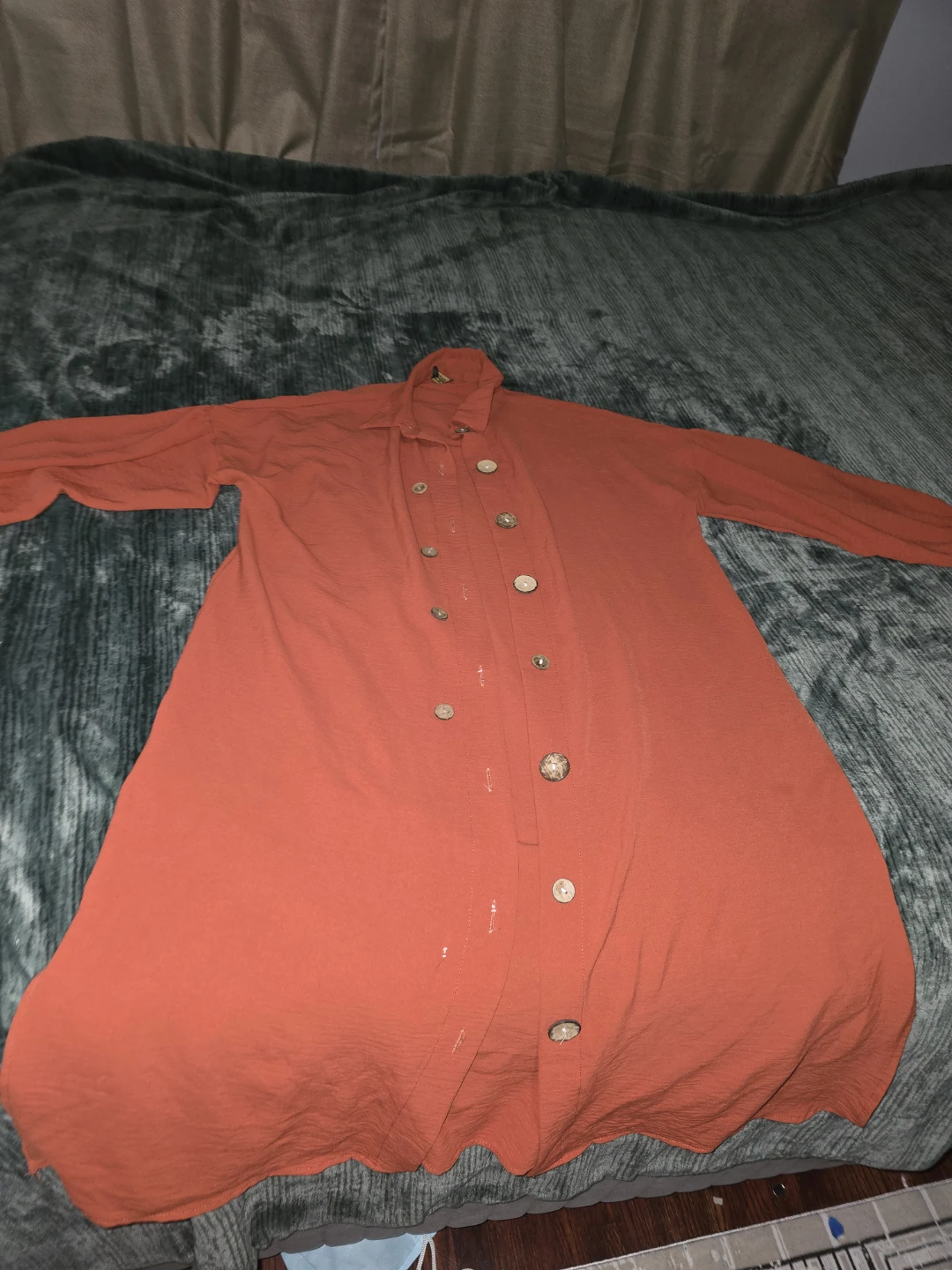 Sahra Butik Orange Button-Up Dress