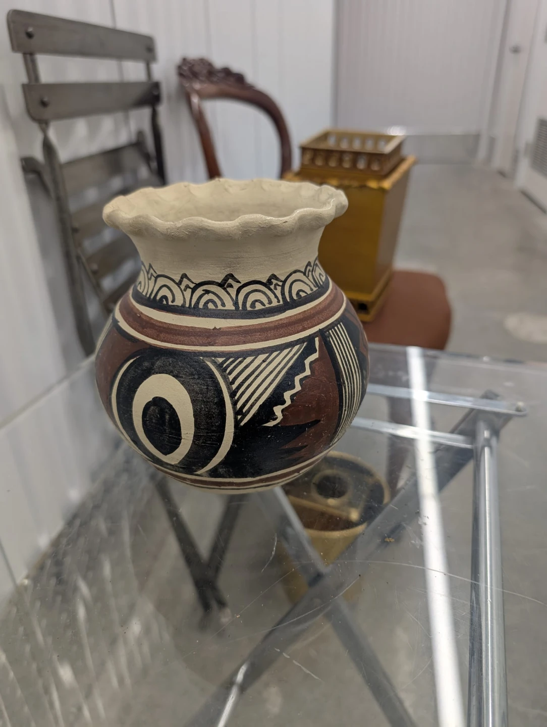 Decorative Ceramic Pot with Woven Base - photo 3