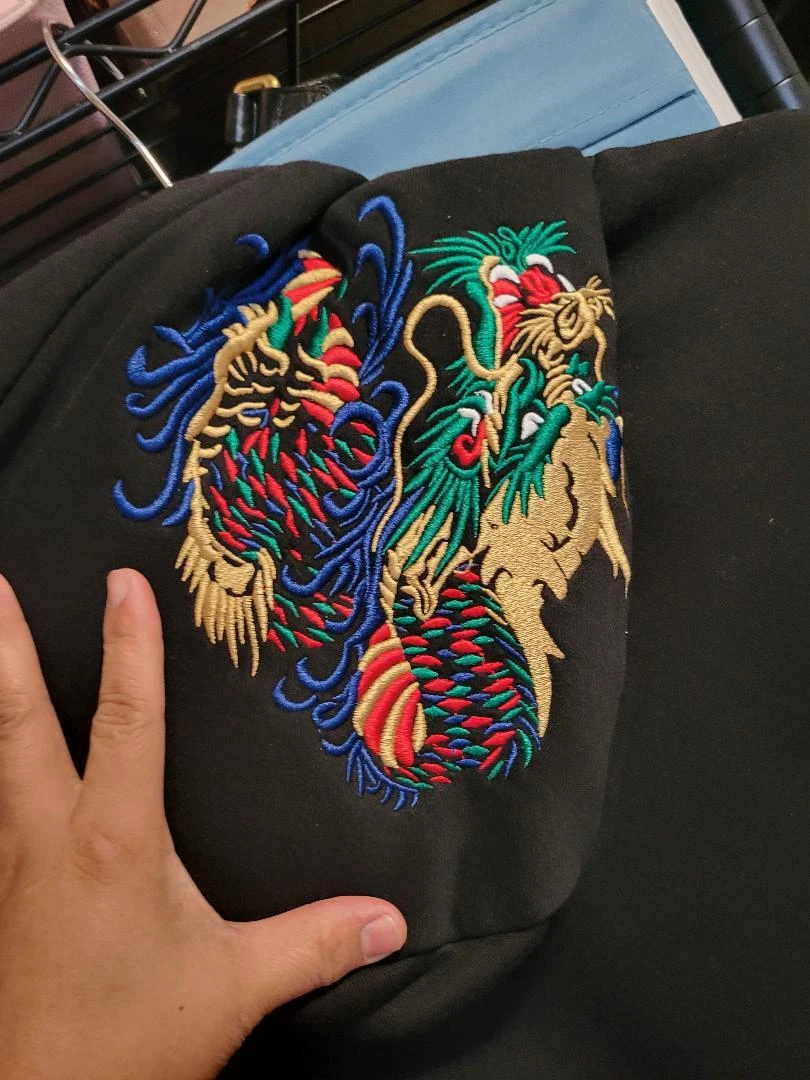 Gucci Criminal Damage Black Dragon Embroidered Hoodie XXL - photo 5