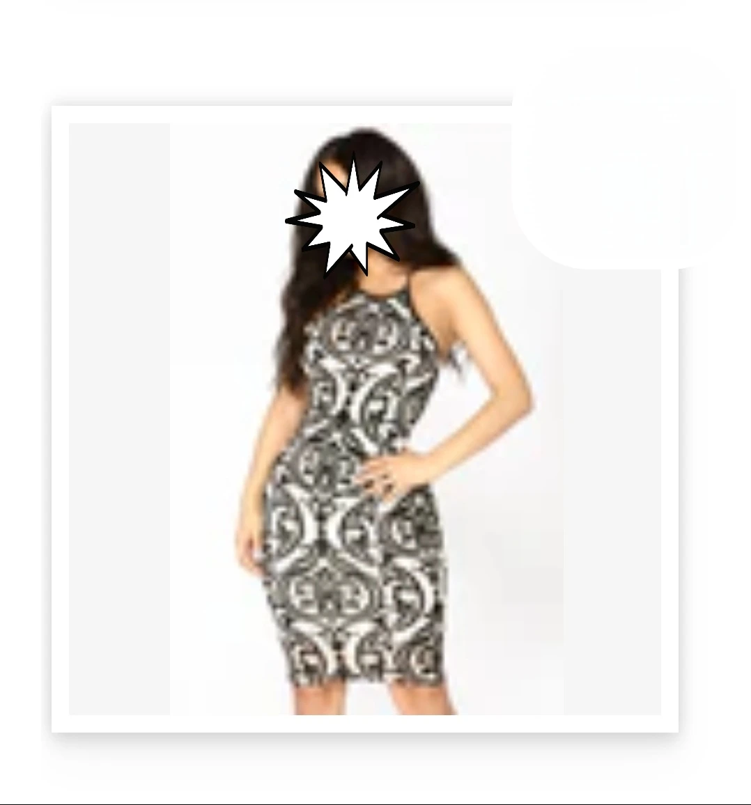 Women's Patterned Halter Neck Dress