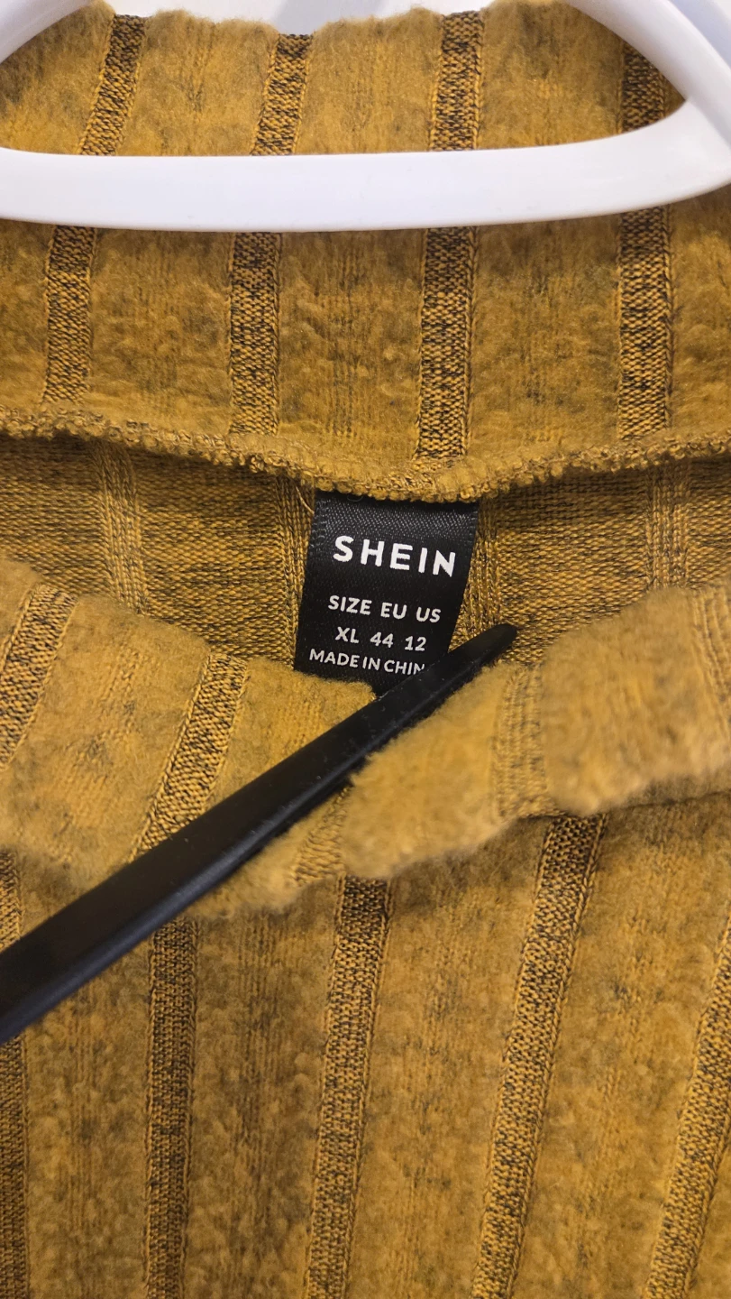 SHEIN Mustard Yellow Ribbed Mock Neck Long Sleeve Top - Size XL - photo 2