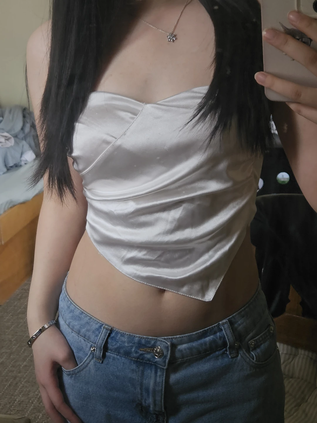 Satin Strapless Silk Top - photo 4