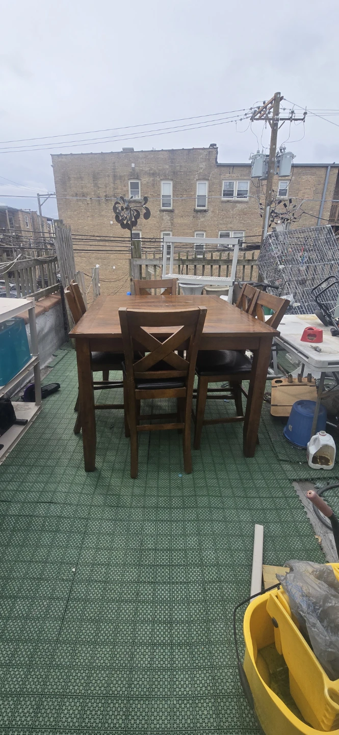 Wooden Dining Table with 4 Chairs