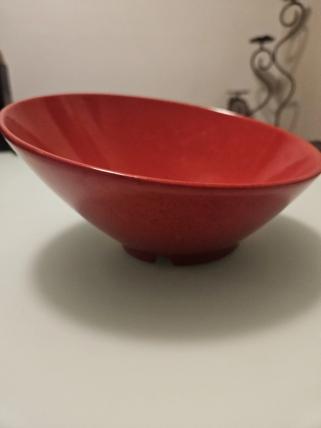 Red Melamine Angled Serving Bowl
