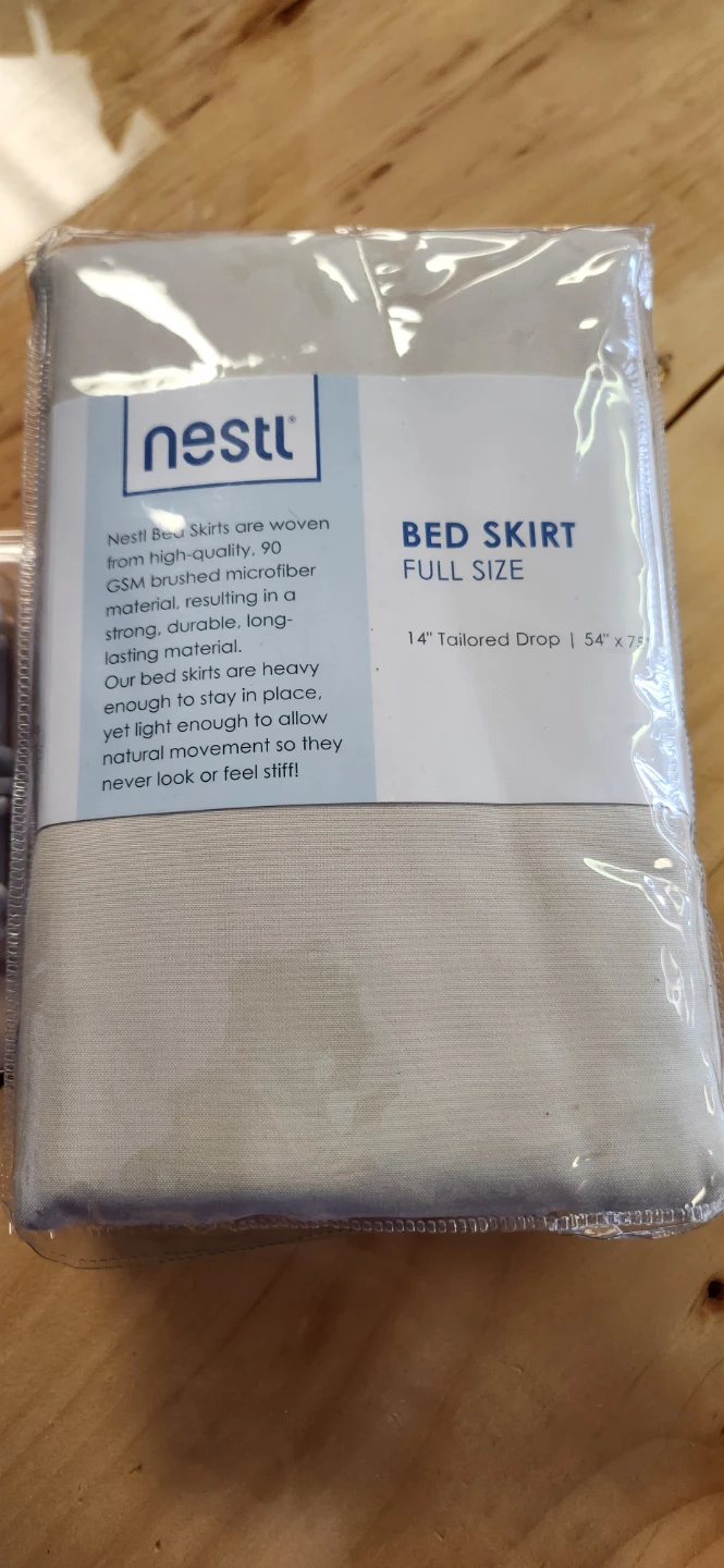 Nestl Bed Skirt Full Size 14" Tailored Drop