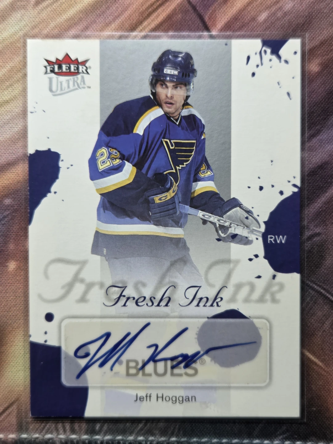 Fleer Ultra Fresh Ink Jeff Hoggan Autographed Hockey Card