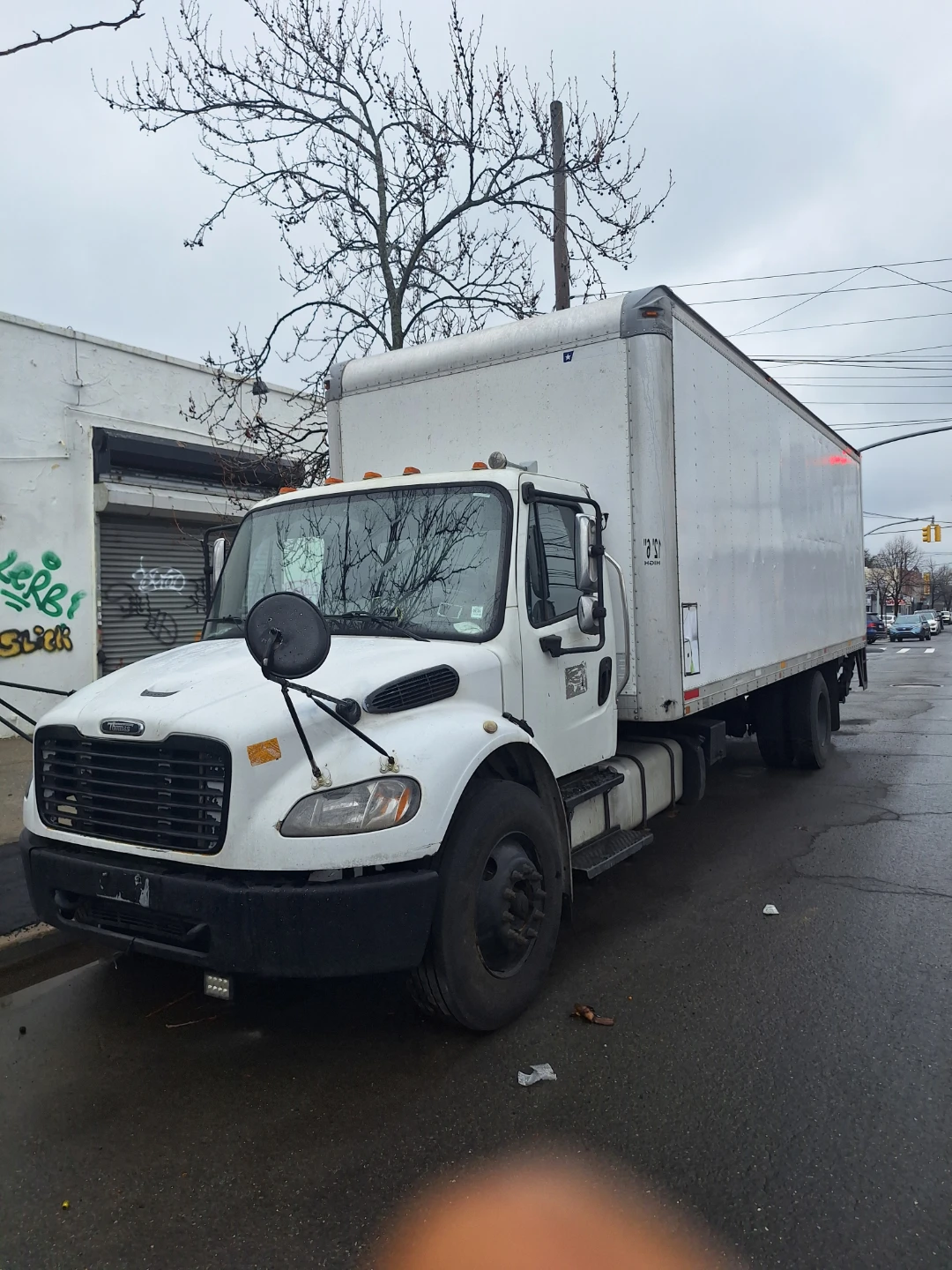 White Freightliner Box Truck