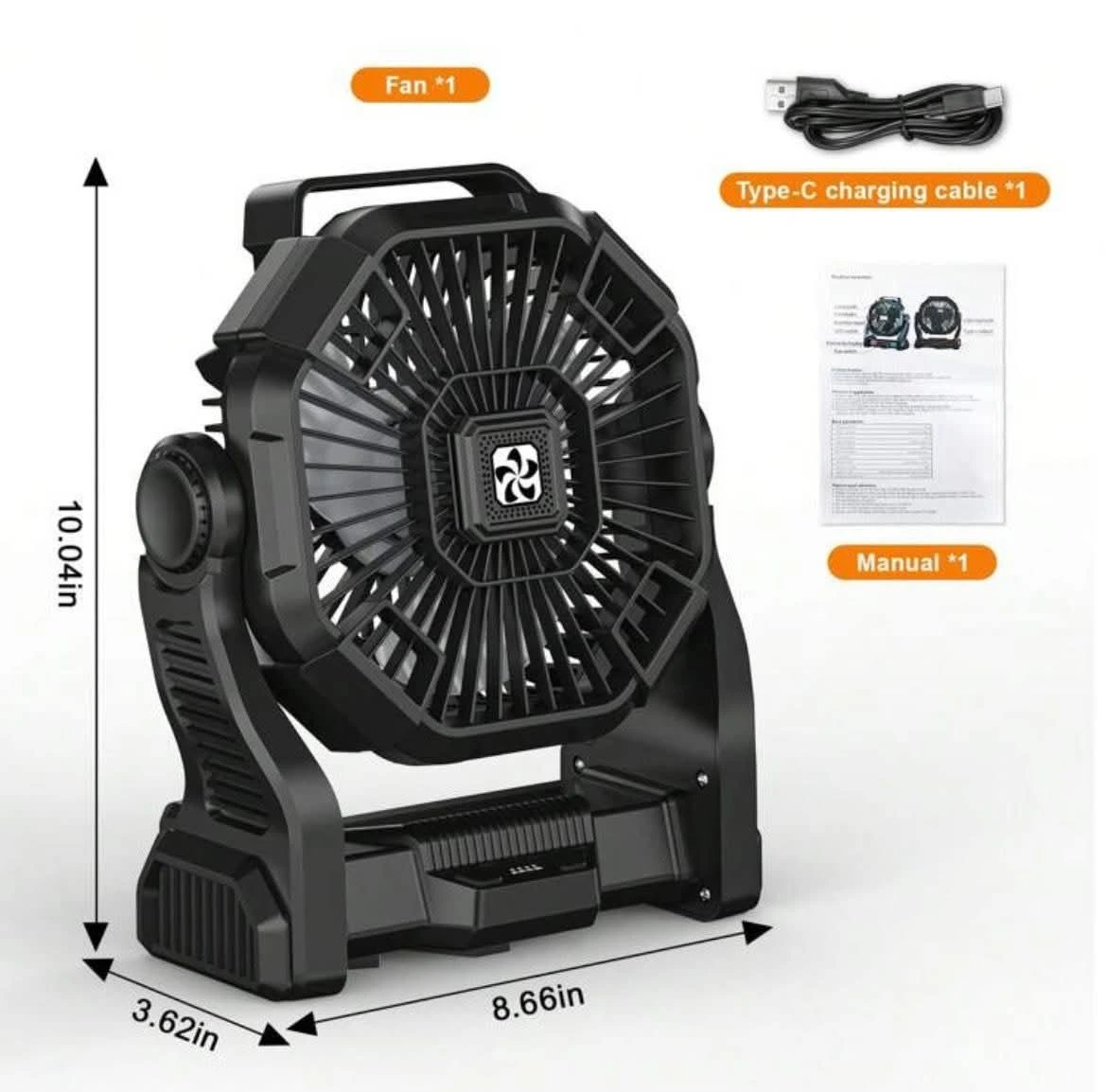 Rechargeable Camping Fan 20000mAh Portable Fan with Light - photo 5