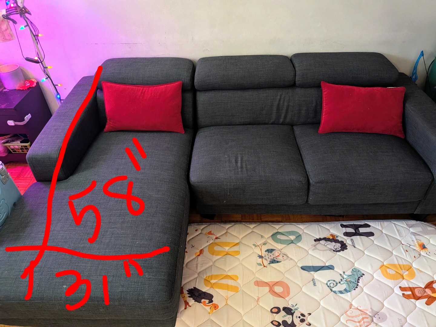 Grey Sectional Sofa with Chaise