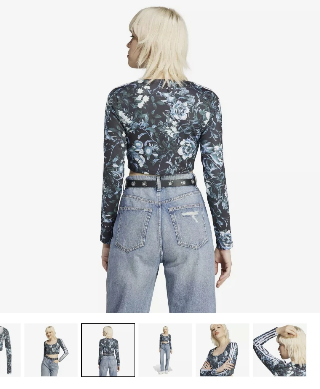 BNWT Adidas Originals Floral Long Sleeve Cropped Top - photo 2