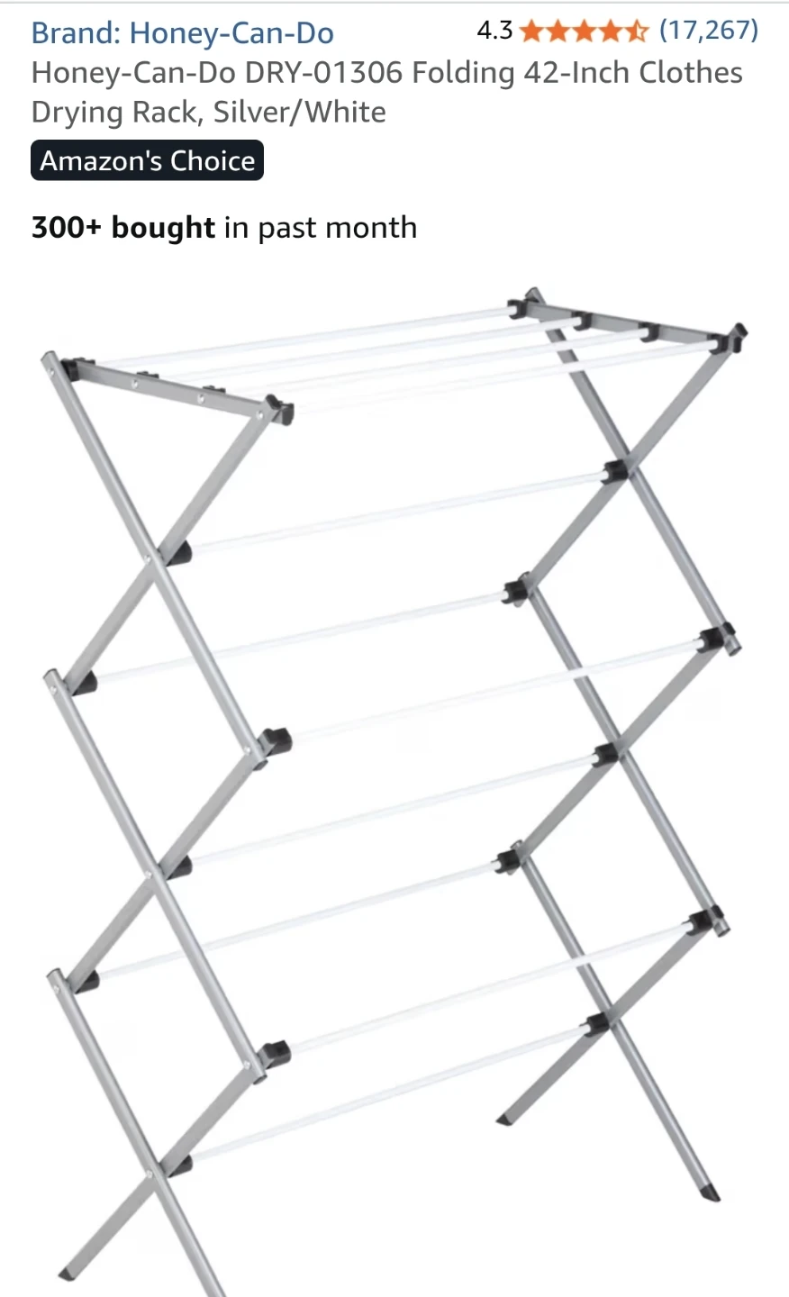 Honey-Can-Do Folding Clothes Drying Rack 42-inch
