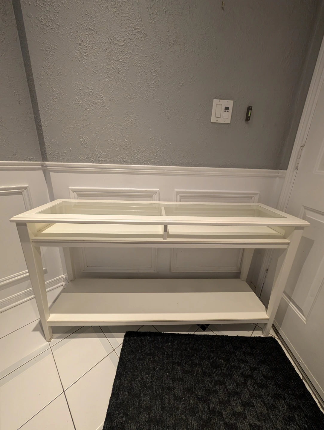 IKEA LIATORP White Console Table with Glass Top