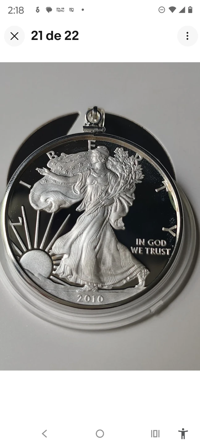 2010 American Silver Eagle Coin Pendant Necklace - photo 2