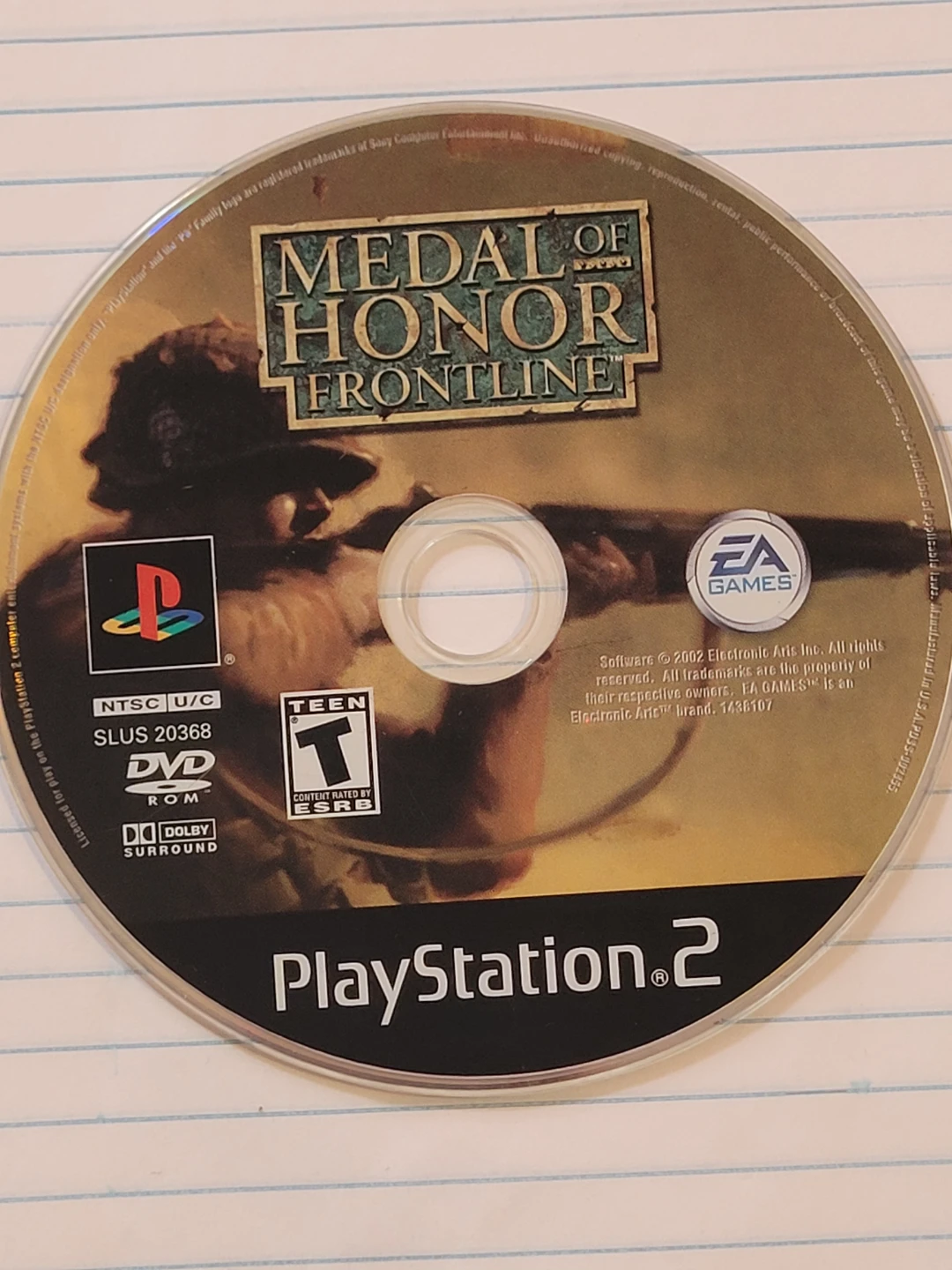Medal of Honor Frontline PlayStation 2 DVD Game
