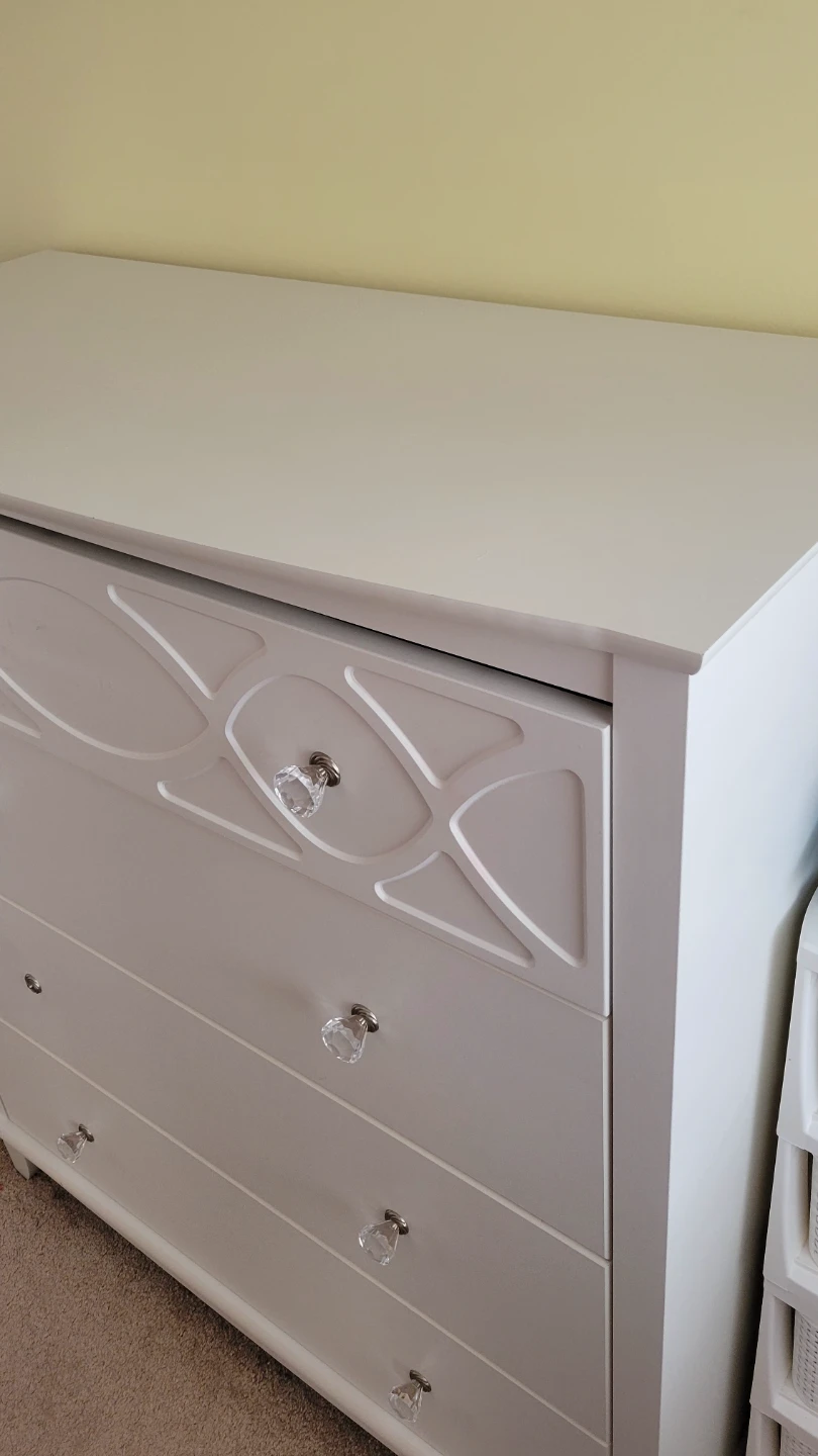 South Shore White 4-Drawer Dresser with Crystal Knobs, $200 obo - photo 2