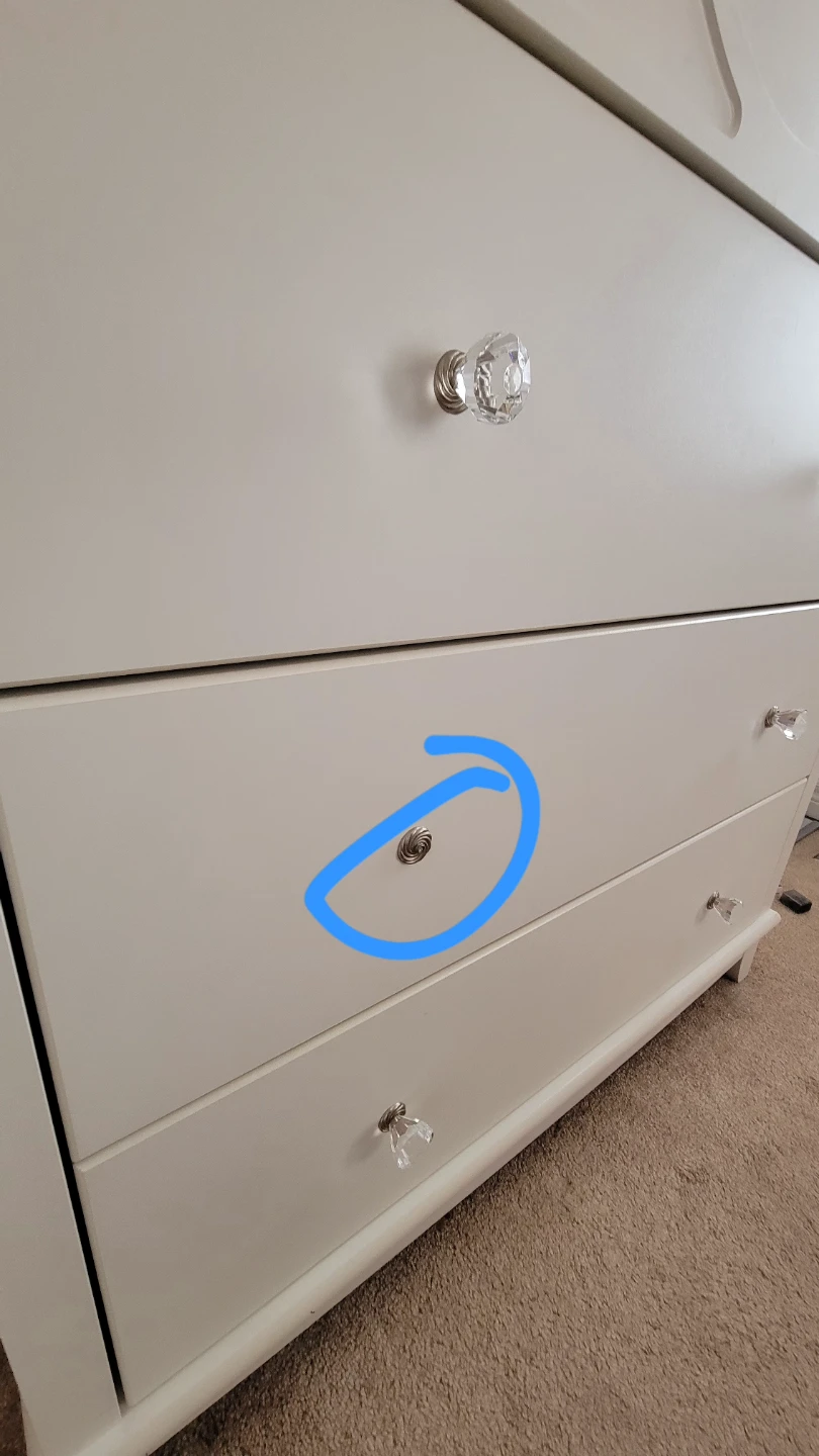 South Shore White 4-Drawer Dresser with Crystal Knobs, $200 obo - photo 5