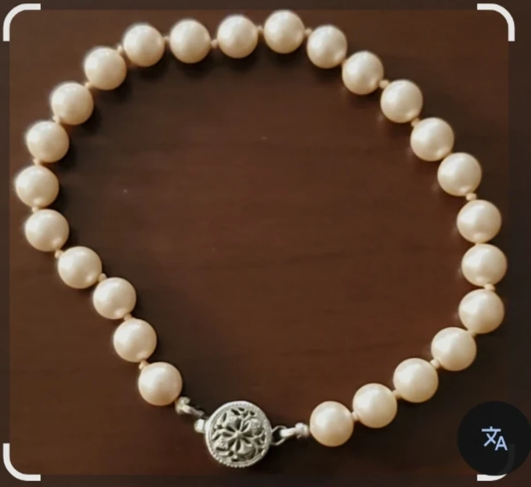 Vintage Single Strand Pearl Bracelet Silver Filigree Clasp - photo 2