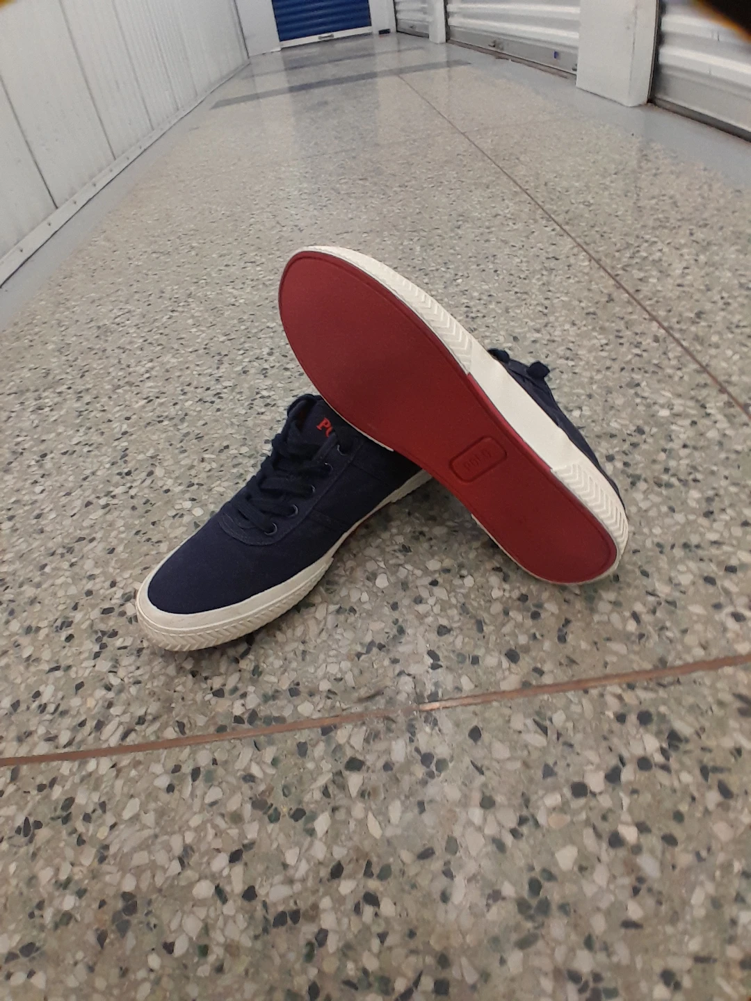 Polo Ralph Lauren Navy Canvas Sneakers Size 9 - photo 3