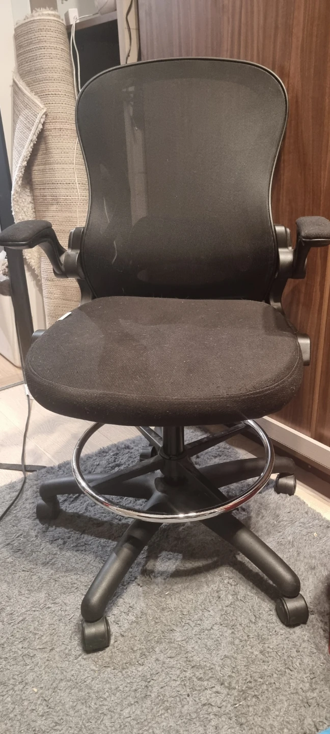 Black Mesh Office Chair with Footrest