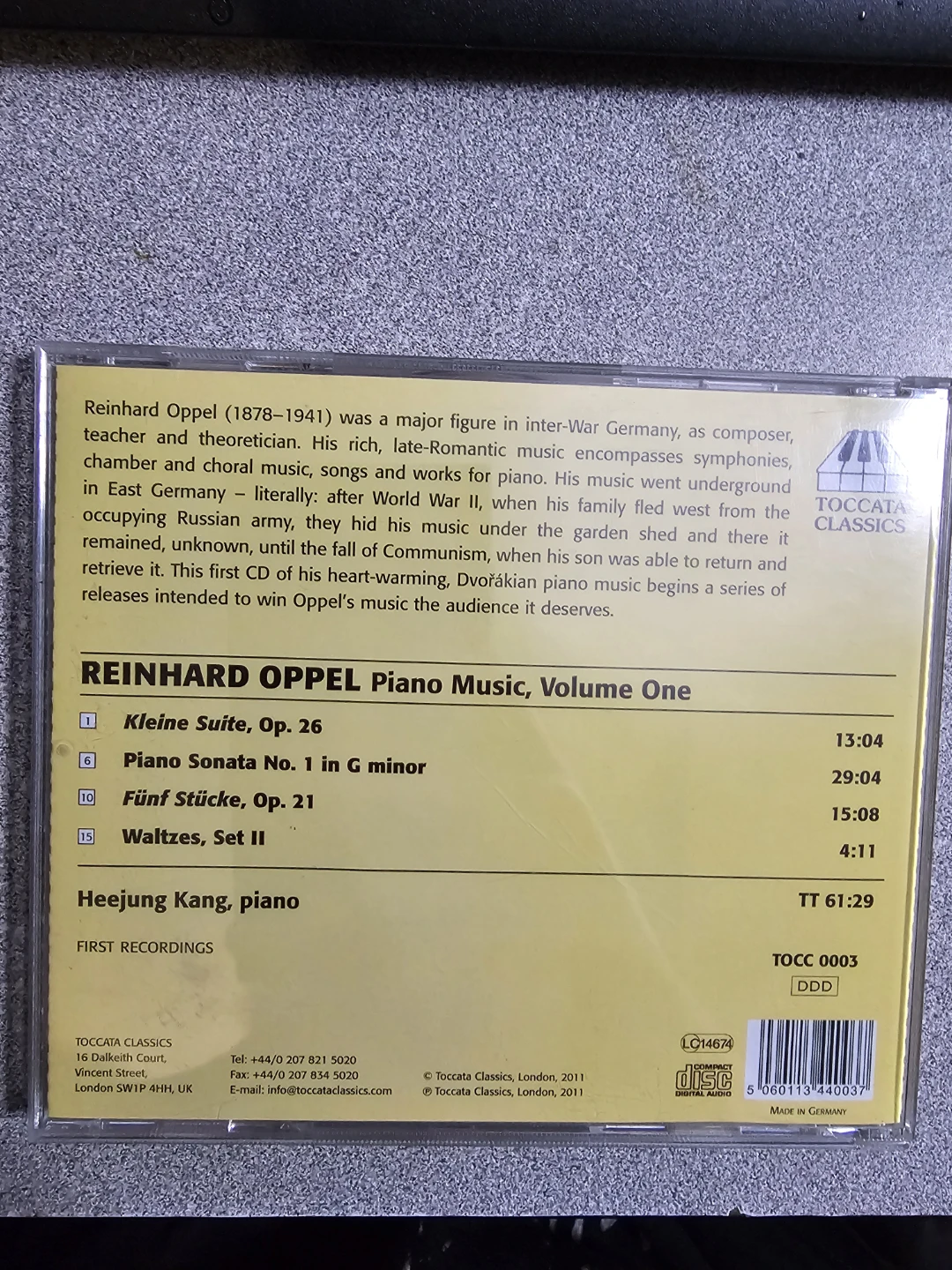 Reinhard Oppel Piano Music Vol. 1 CD - photo 4