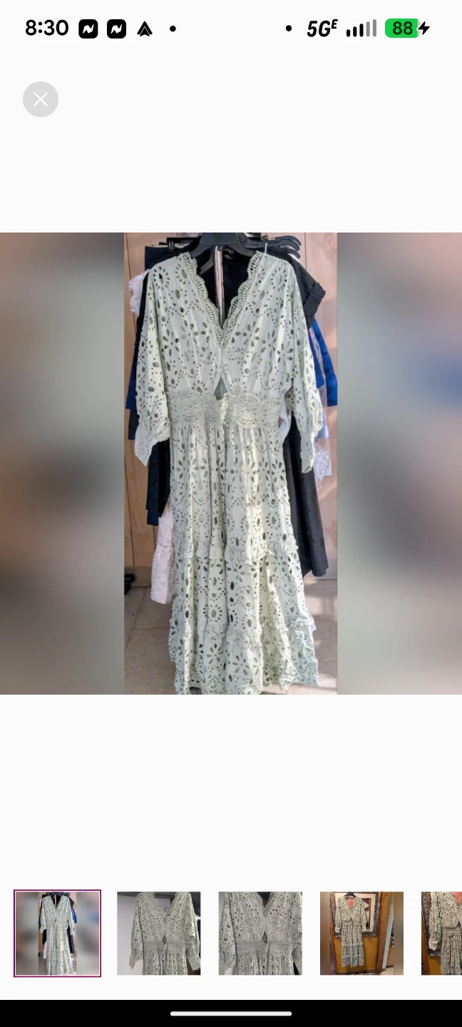 Cisnos Edition Green Eyelet Maxi Dress