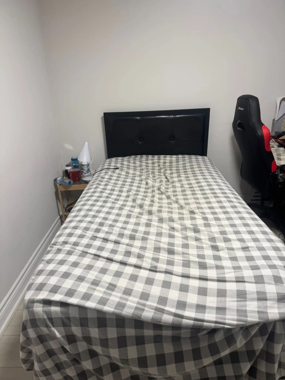 Black Faux Leather Headboard