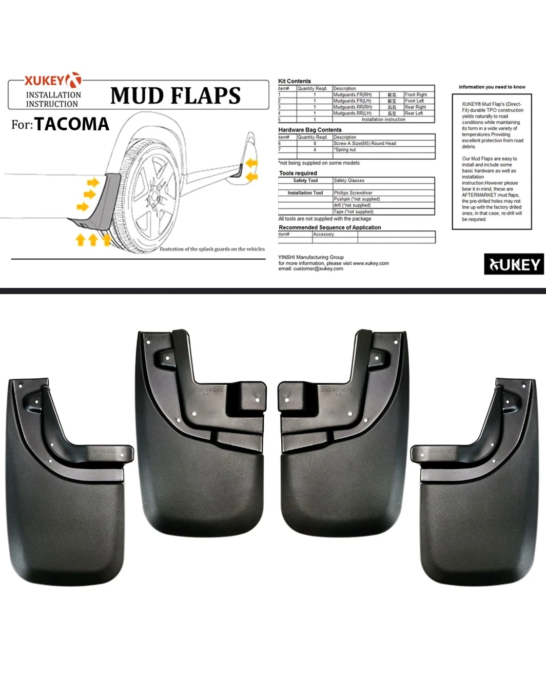 Xukey Mud Flaps for Toyota Tacoma - photo 2