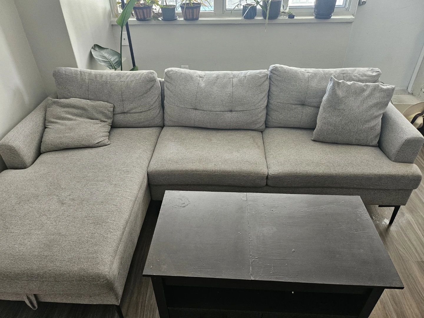 Grey Sectional Couch with Storage