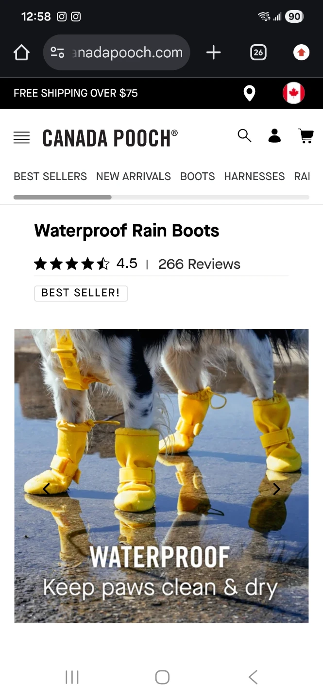 Canada Pooch Waterproof Dog Boots Size 1 Yellow - photo 4