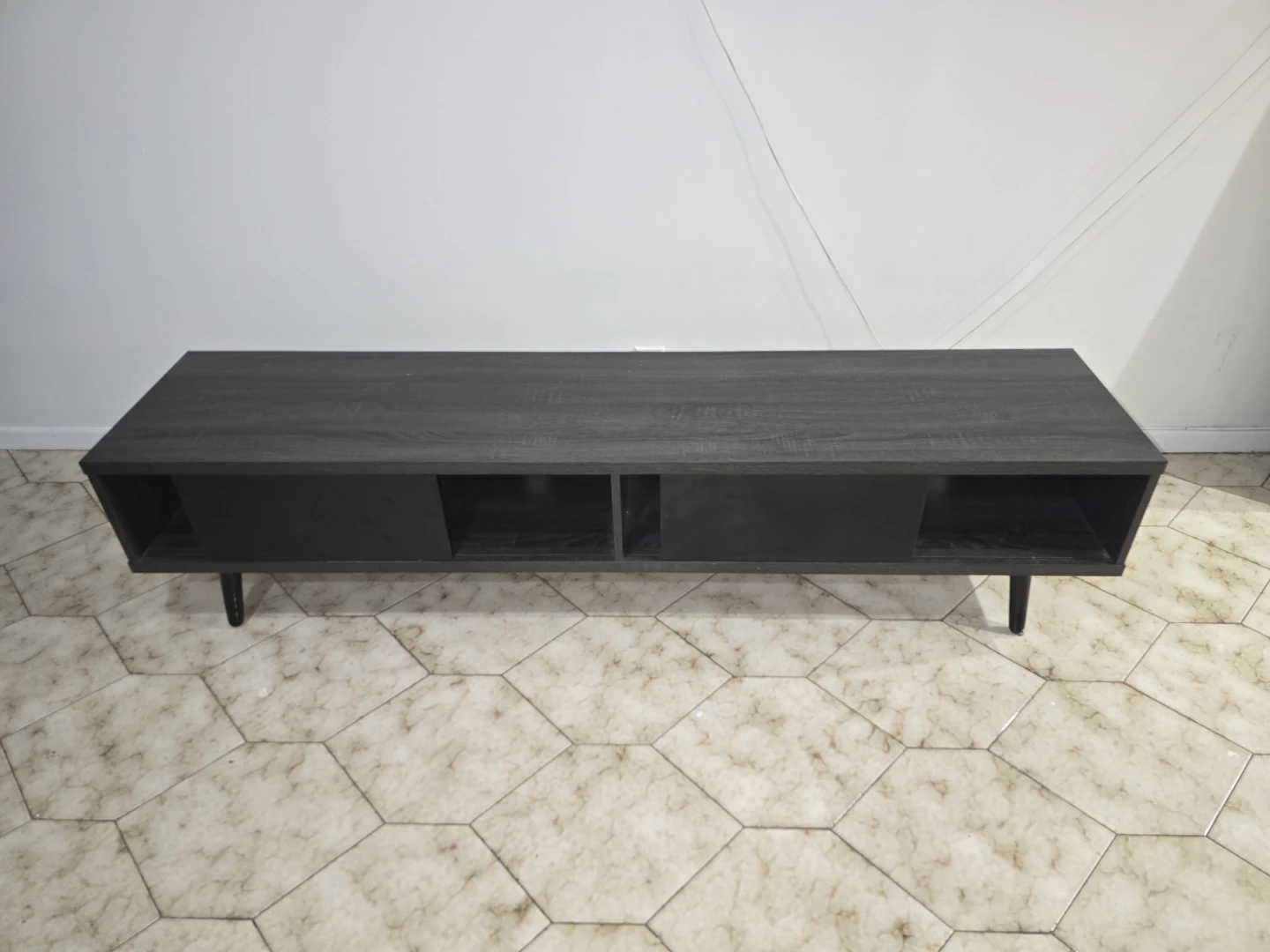 Dark Gray TV Stand with Storage