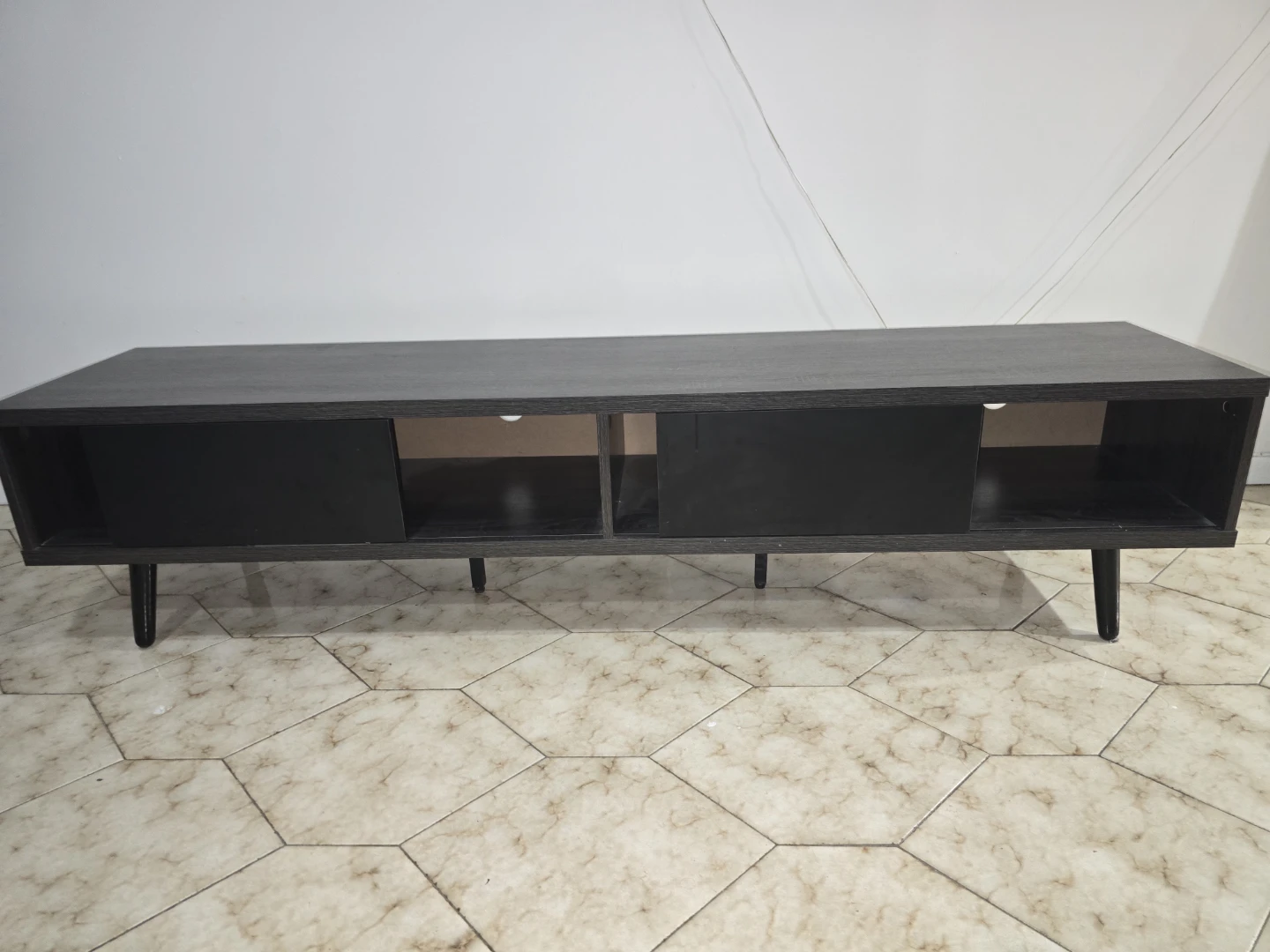 Dark Gray TV Stand with Storage - photo 2