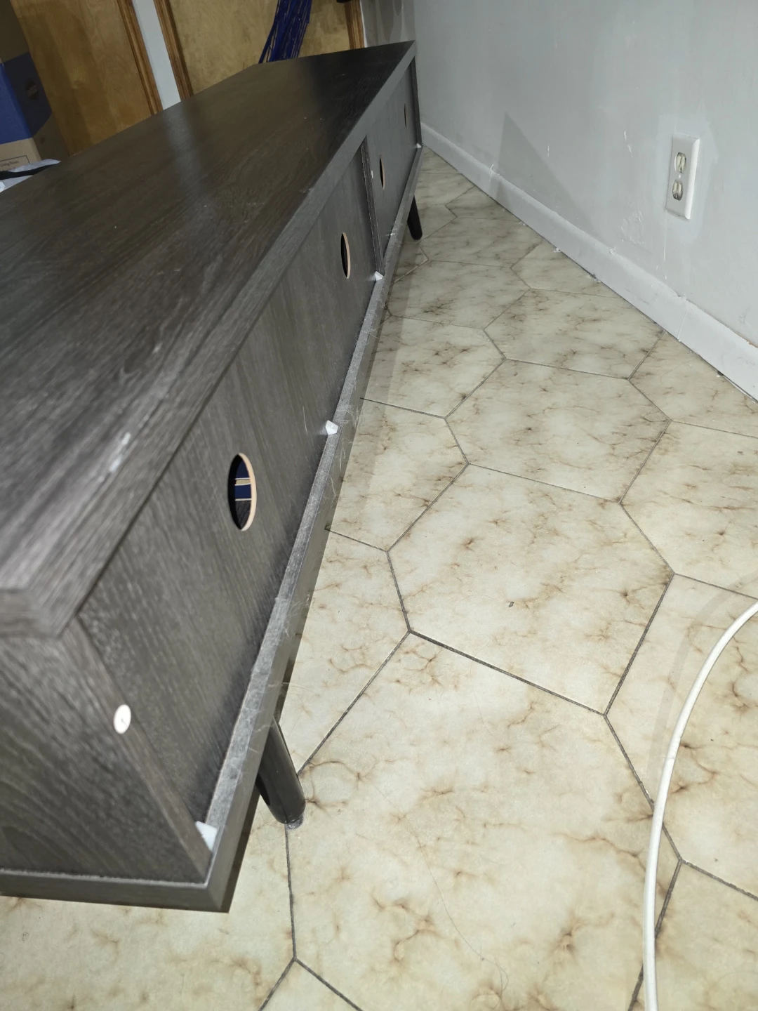 Dark Gray TV Stand with Storage - photo 3