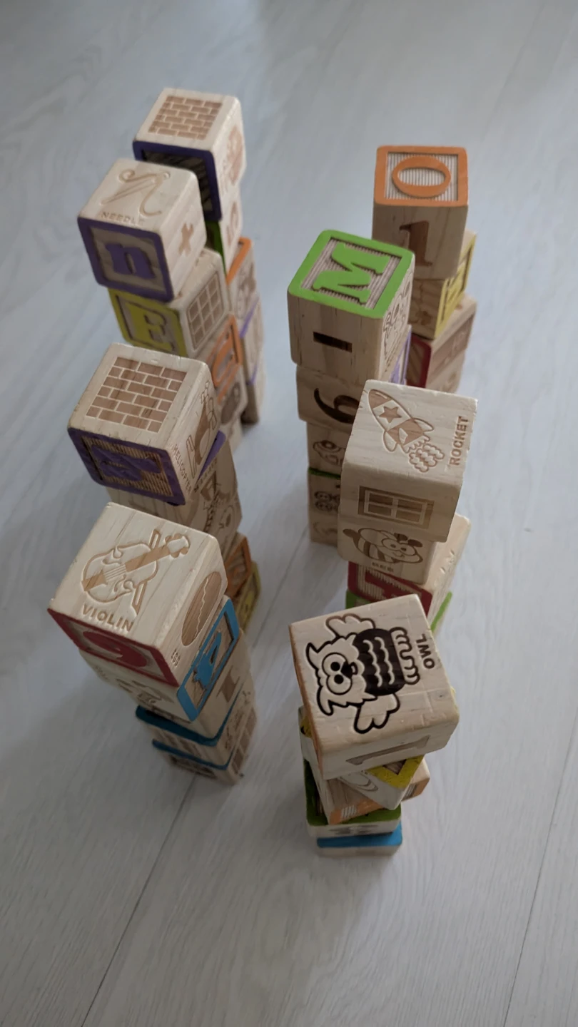 Wooden Alphabet and Number Blocks