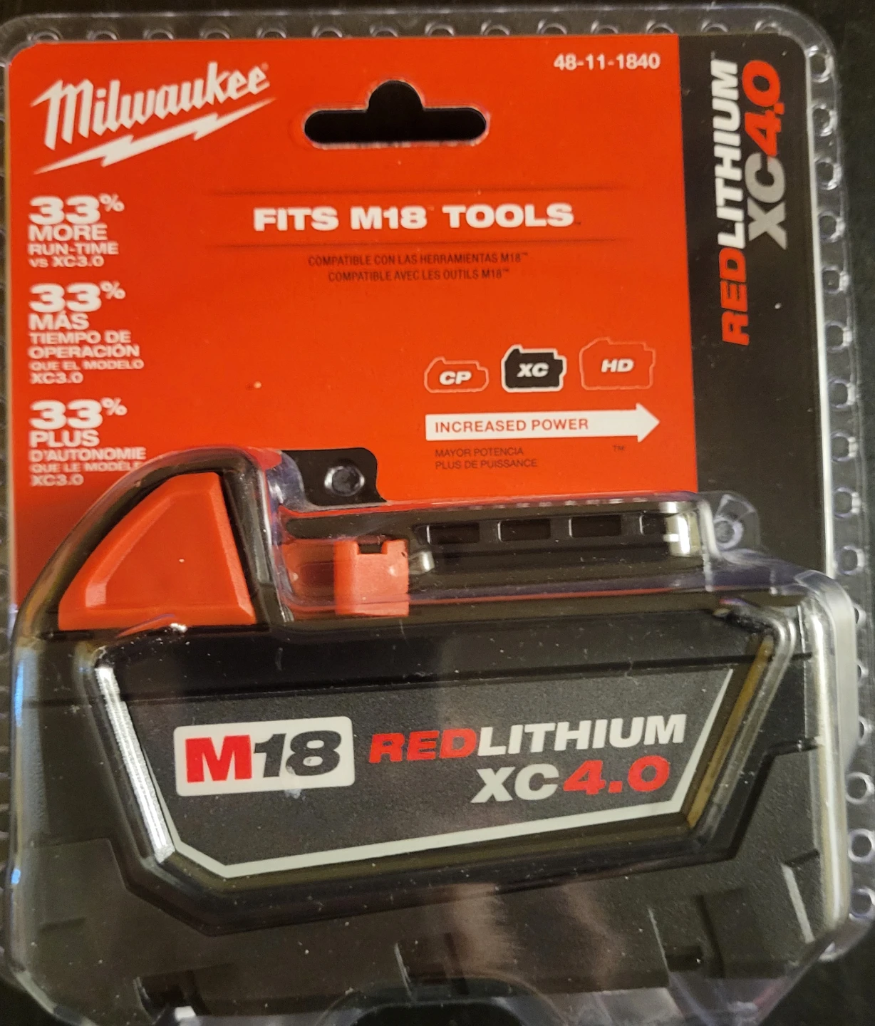 MILWAUKEE M18 XC4.0 BATTERY