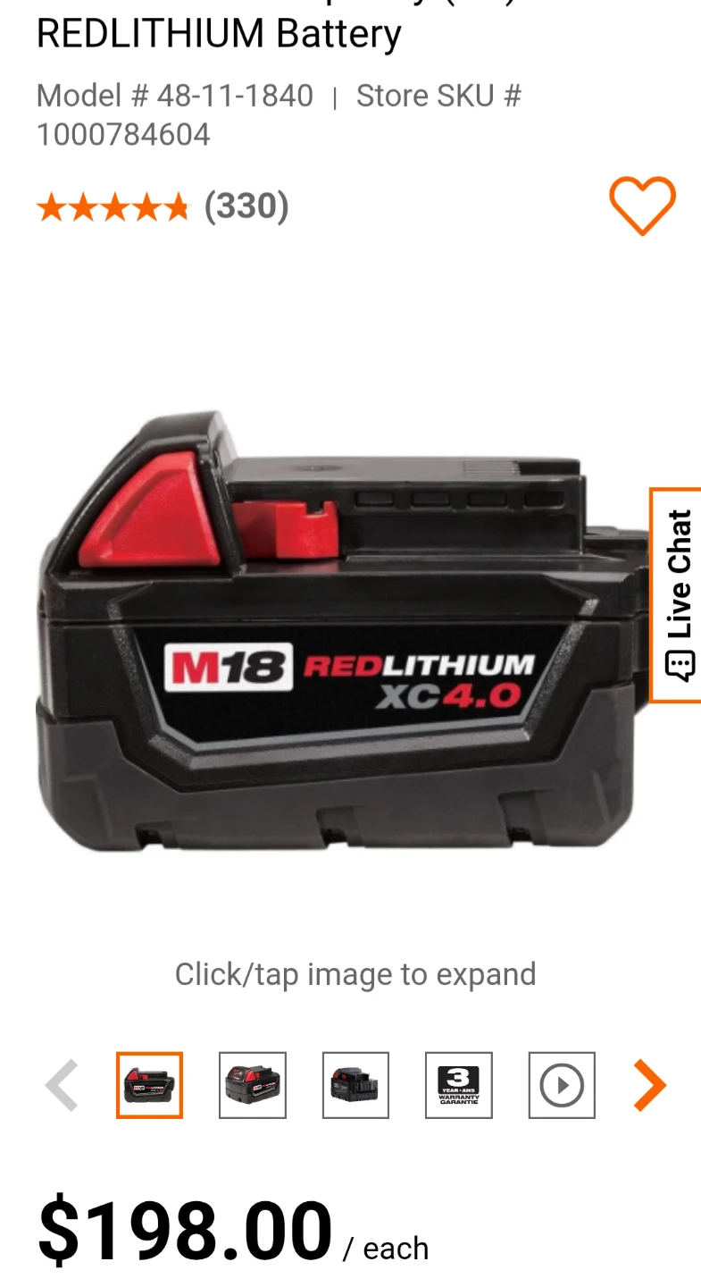 MILWAUKEE M18 XC4.0 BATTERY - photo 2