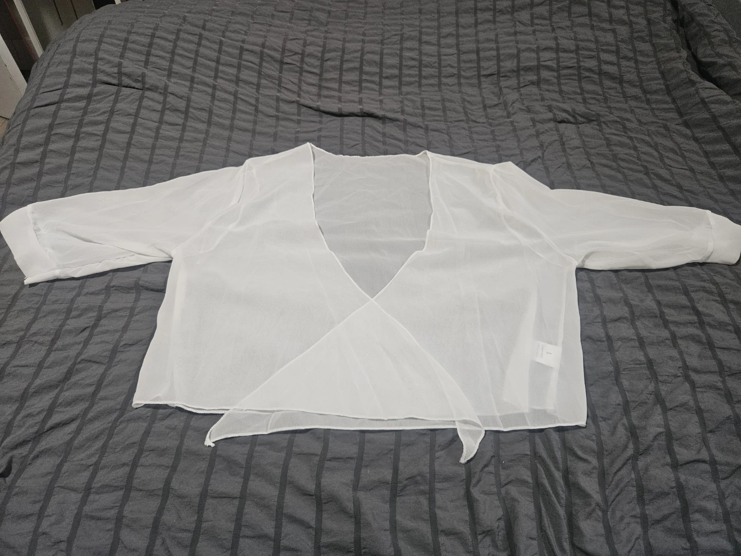 White Sheer Wrap Bolero Cardigan