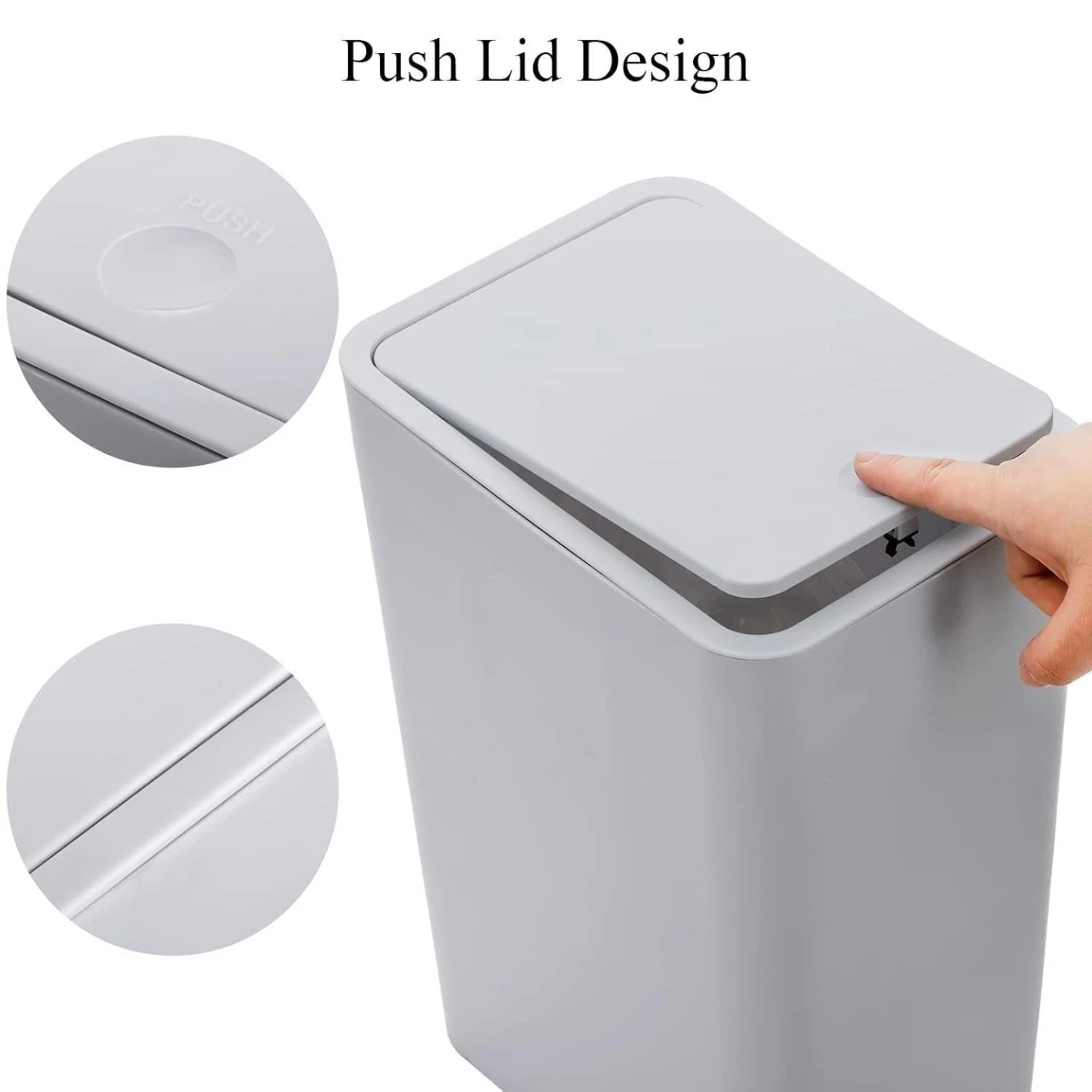 New-Slim Push Lid Trash Can. 3 for 20$ - photo 2