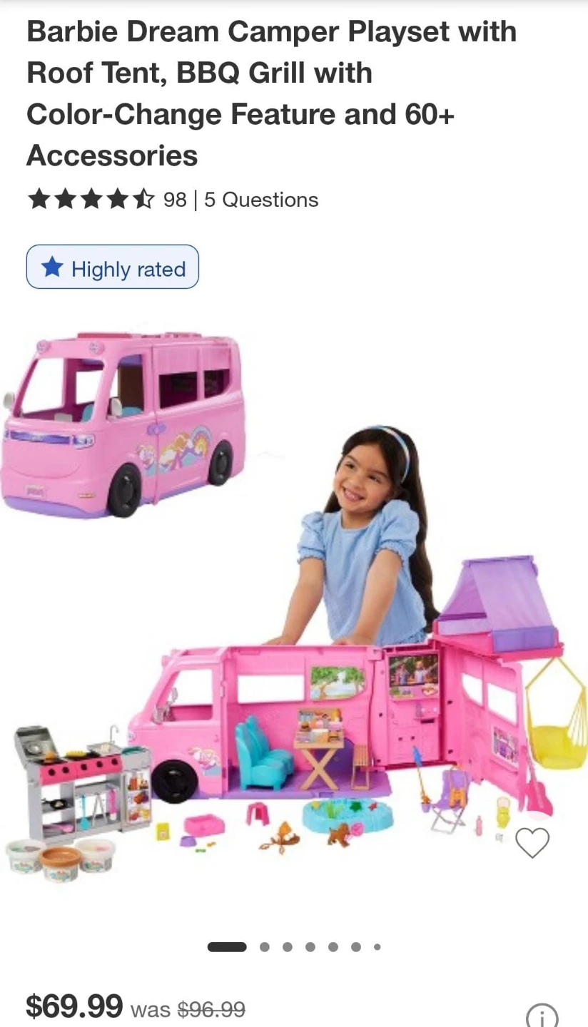 Barbie Dream Camper Playset with Roof Tent