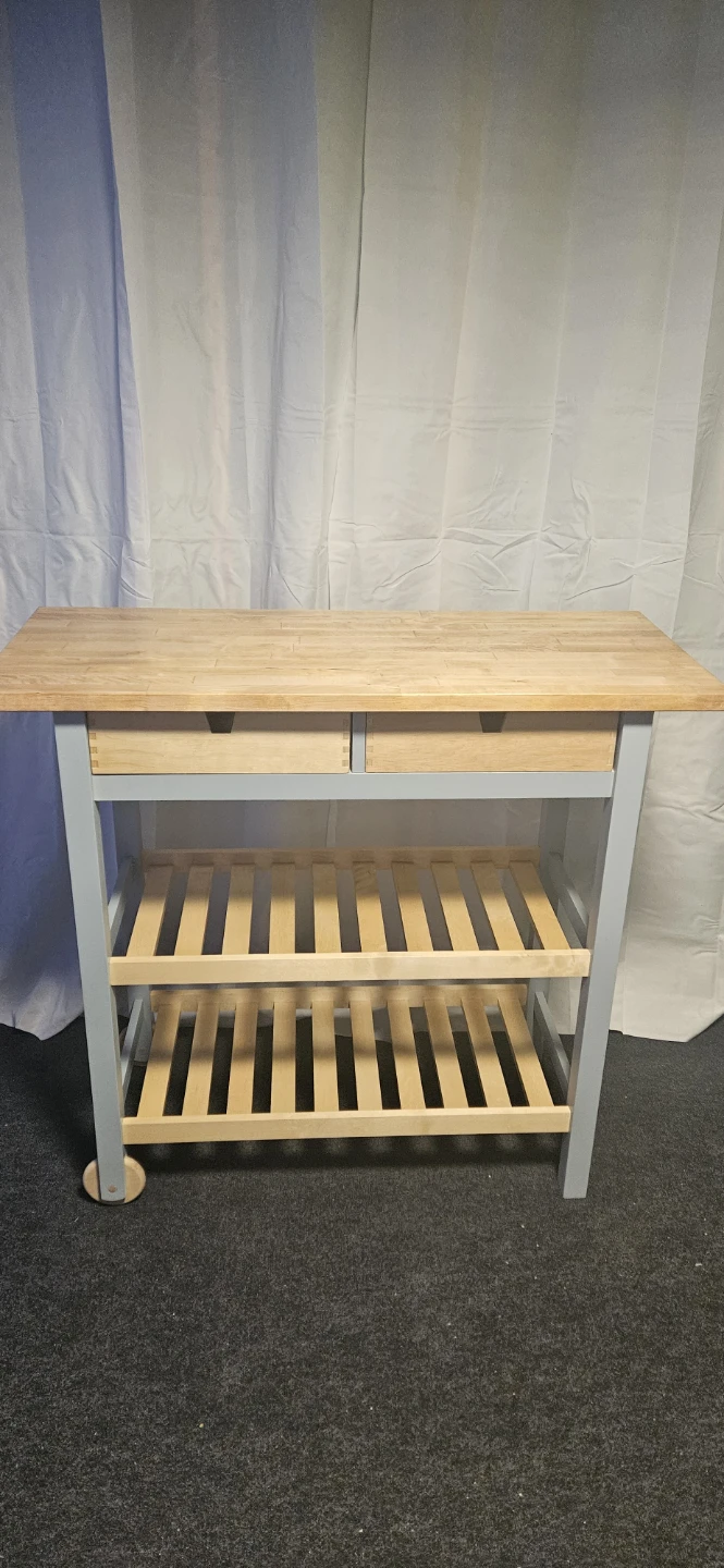 Wooden Kitchen Cart with Drawers and Shelves - photo 2