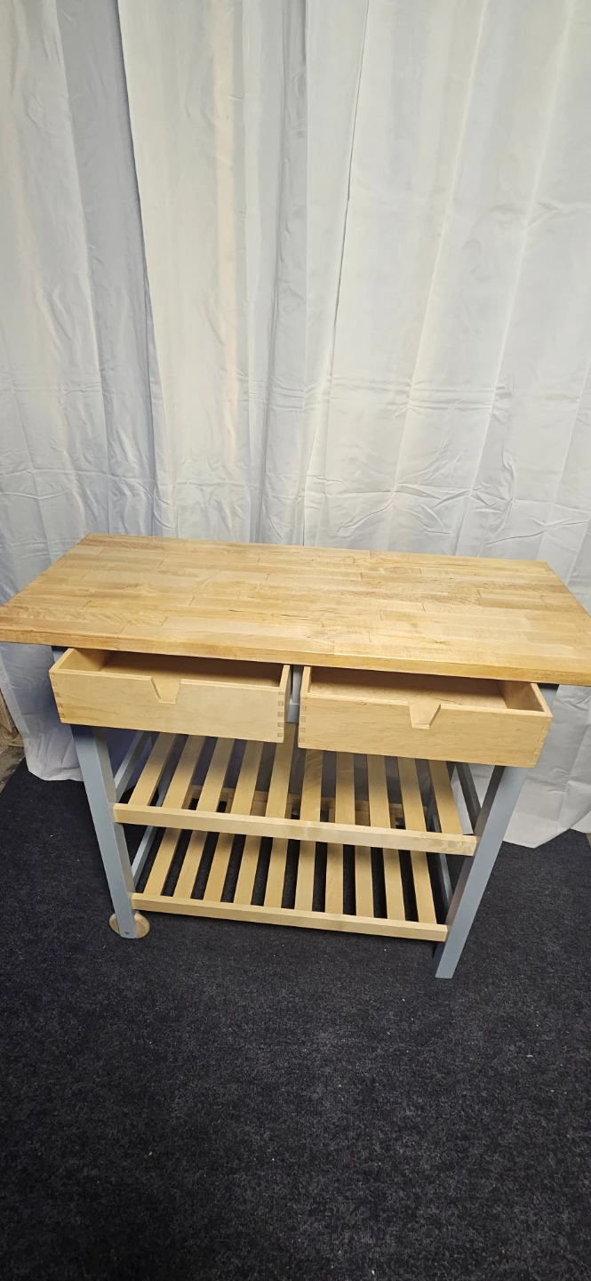 Wooden Kitchen Cart with Drawers and Shelves - photo 3