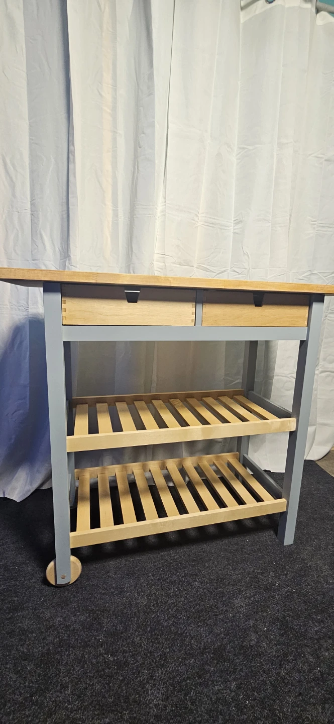 Wooden Kitchen Cart with Drawers and Shelves - photo 4