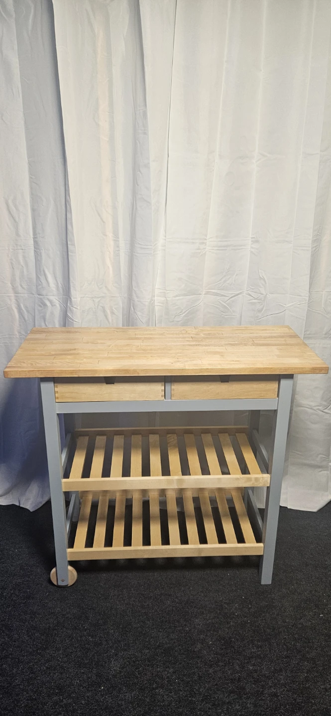 Wooden Kitchen Cart with Drawers and Shelves - photo 5