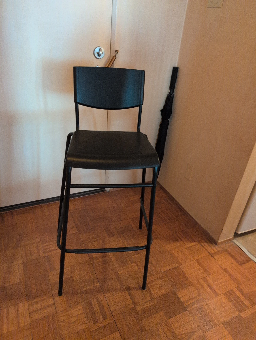 Two Black Bar Stools - photo 4