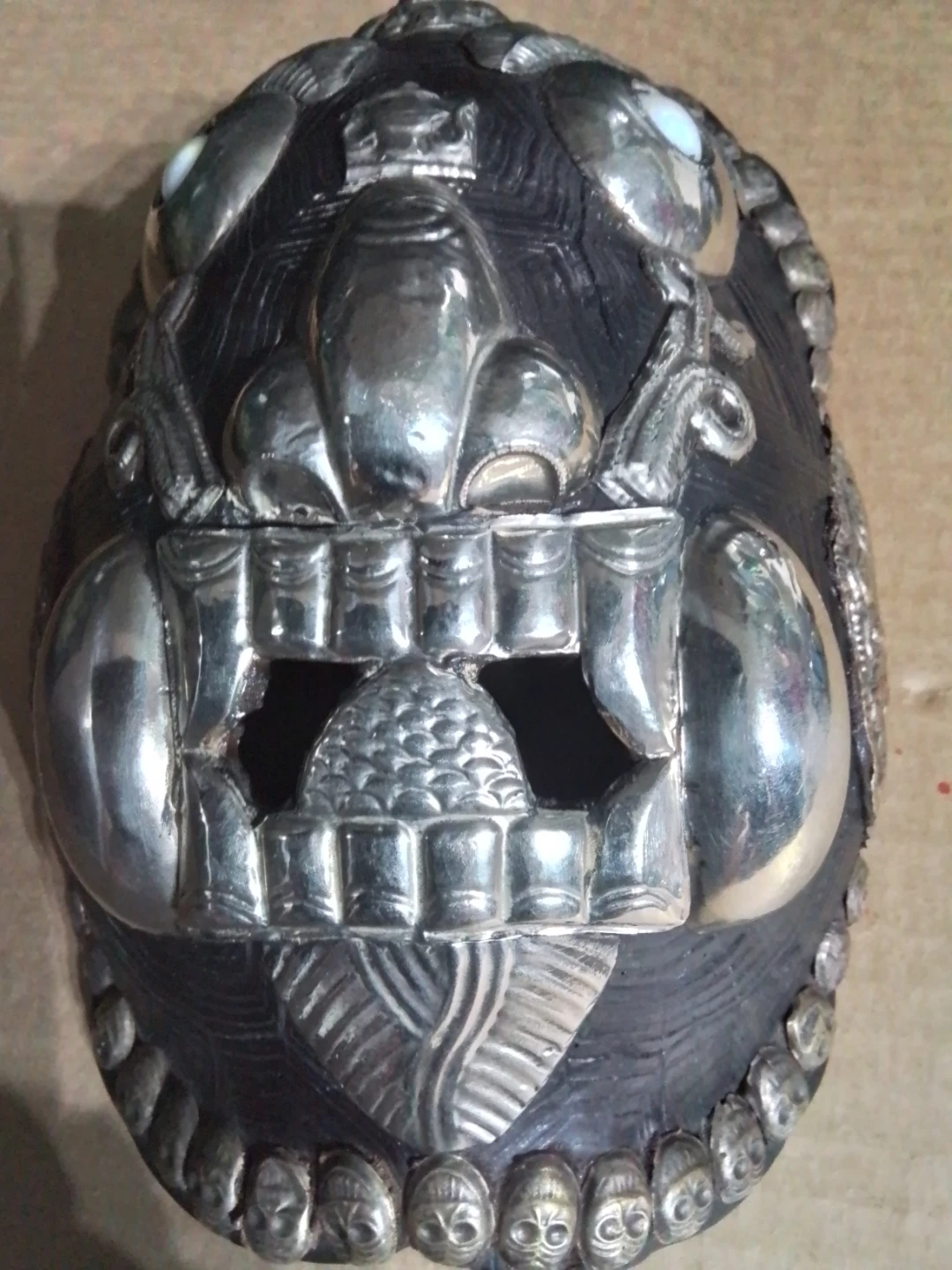 ** RARE ** Old Collectible Tibetan Ebony Buddhist Wall Mask - photo 3