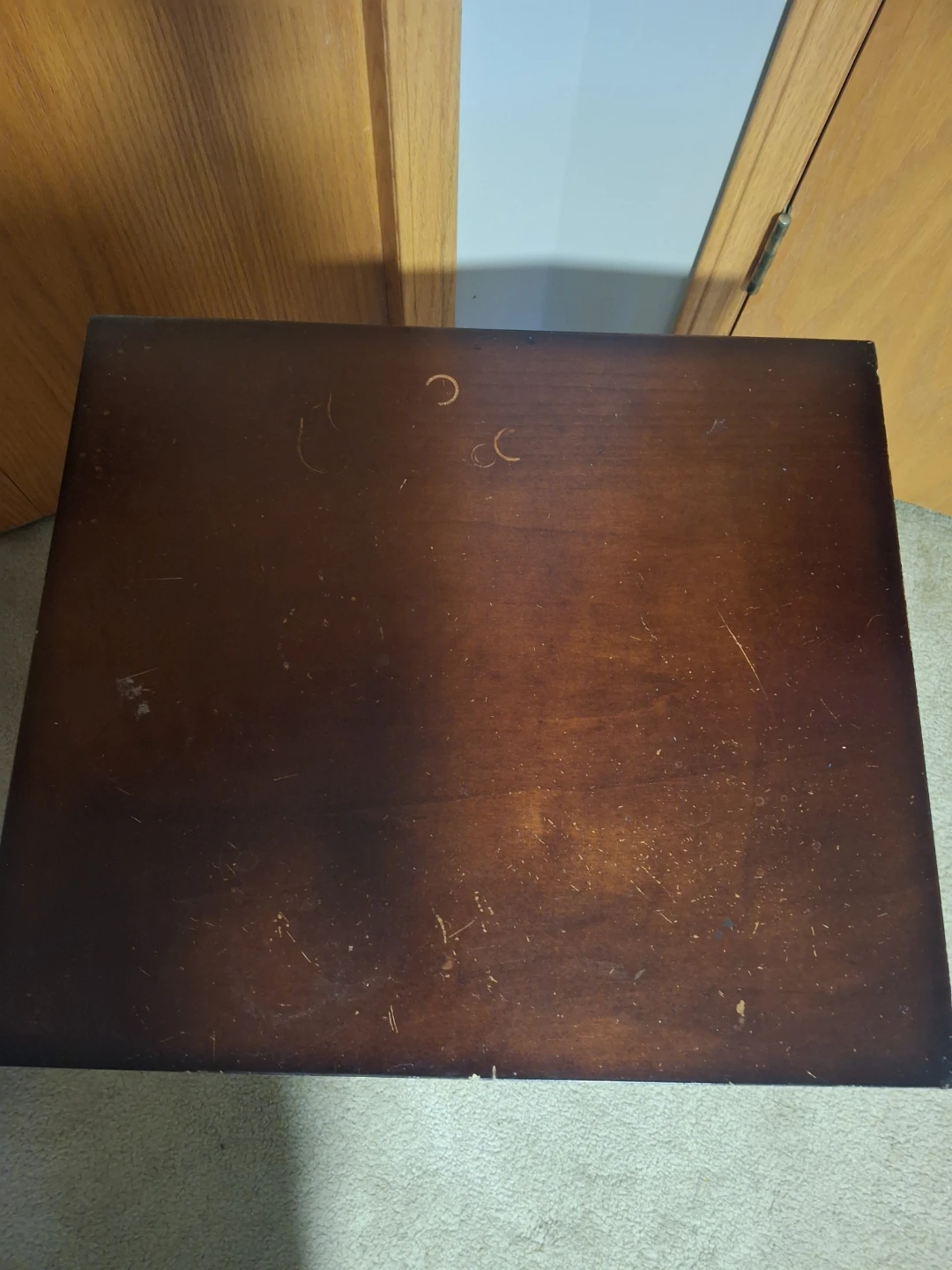 Dark Brown Wood Side Table