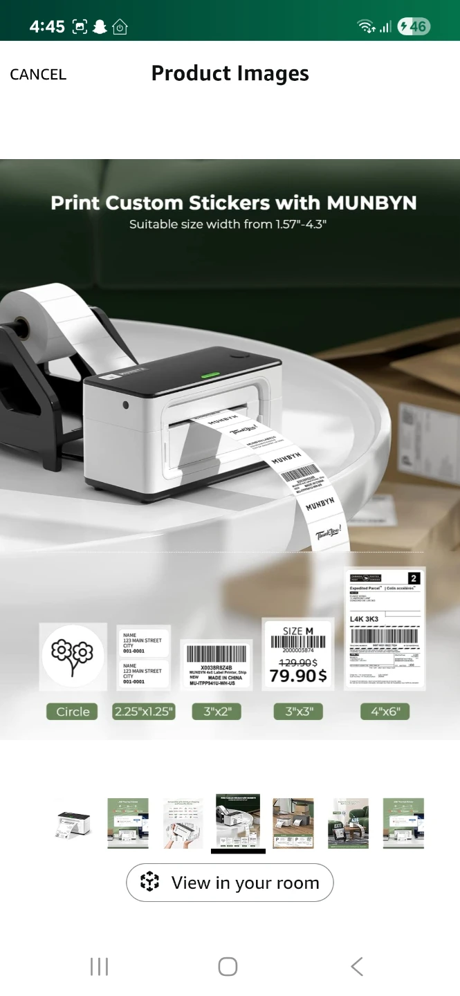 New MUNBYN Bluetooth Thermal Label Printer, 4x6 Label P